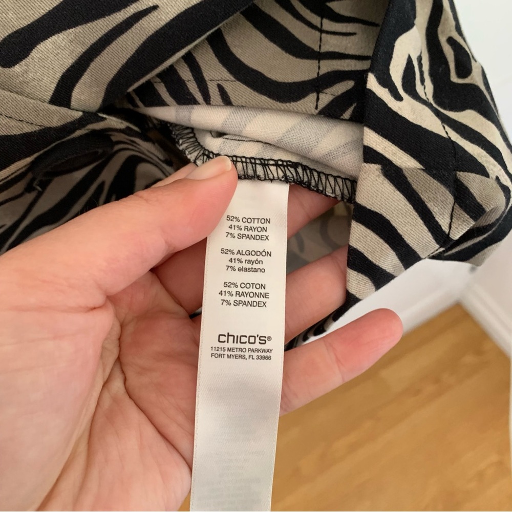 Chicos Zebra Print Stretch Button Jacket Size Xl - image 5